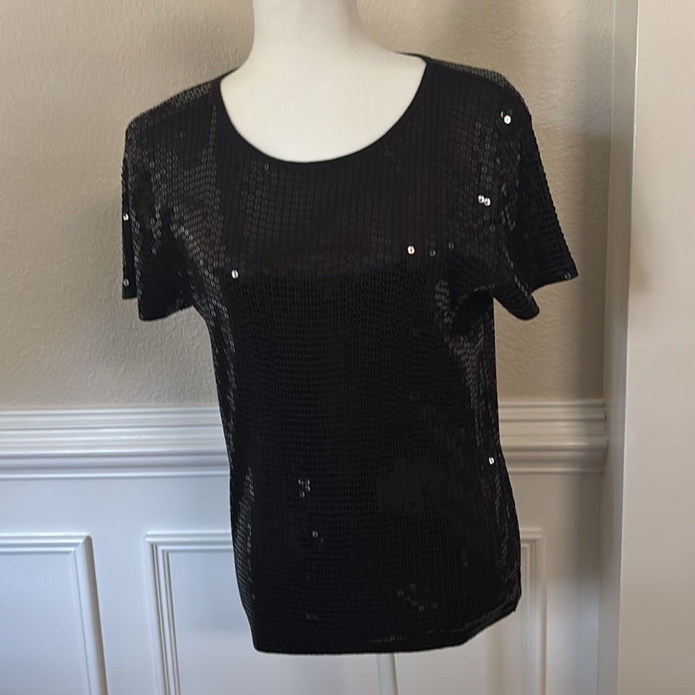 MICHAEL Michael Kors Black Short Sleeve Sequin T-Shirt